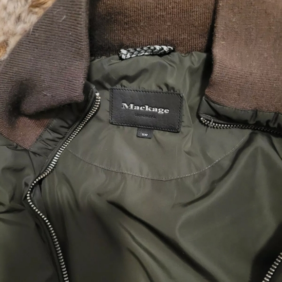 MACKAGE TRISH GREEN DOWN PARKA WOMANS COAT FUR HOOD - Picture 3 of 3